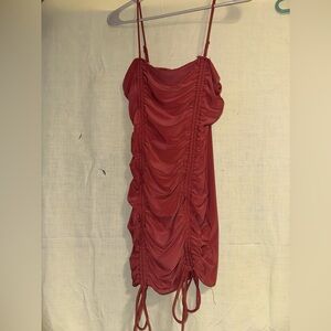 Draw string knee high dress